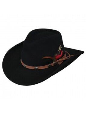 Australian Black Wool Outback Trading Co Rancher Hat - M, Unisex